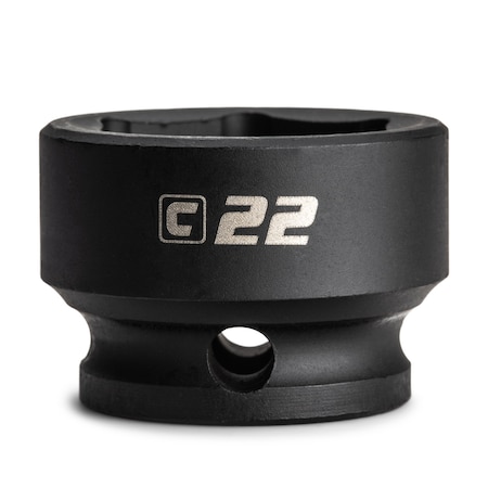 Capri Tools 22 mm Stubby Impact Socket, 3/8 in. Drive, 6 Point, Metric CP53442